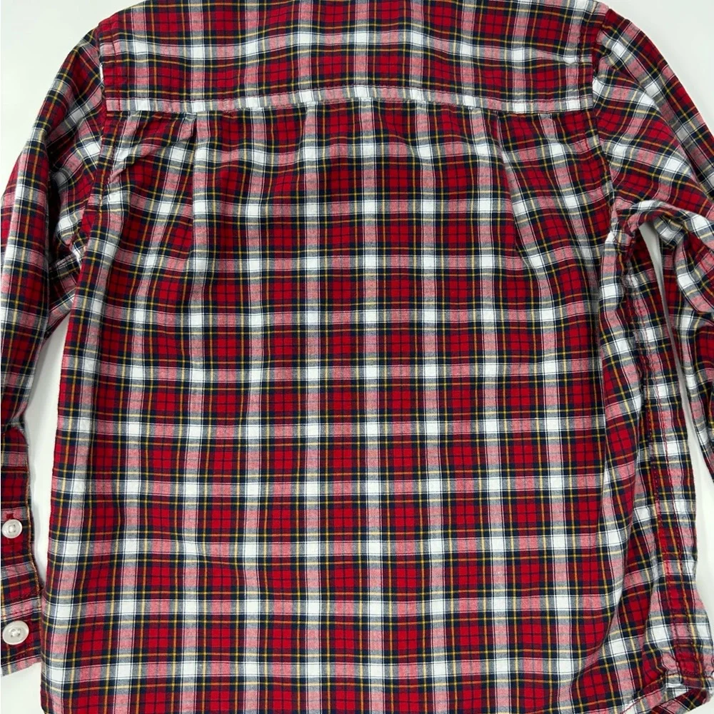 The Children’s Place Red Black White Plaid Boys 3T Long Sleeve Shirt‎